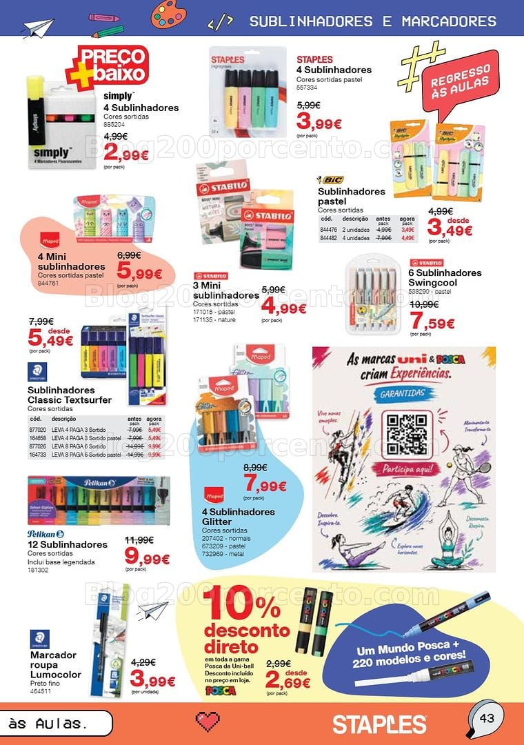 Antevisão Folheto STAPLES Regresso às Aulas Promoções de 17 agosto a 30 setembro